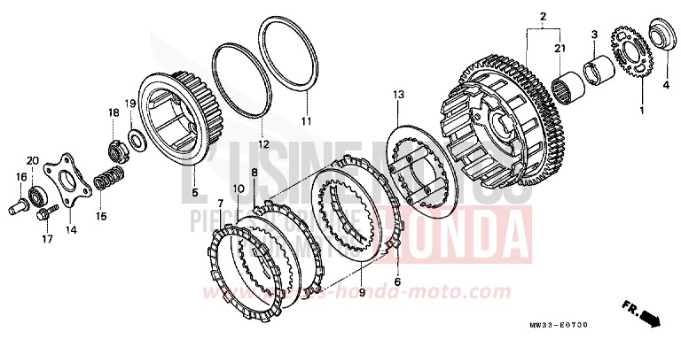 CLUTCH for CB Seven Fifty KARAKORUM GRAY METALLIC-U (NH197) from 1992